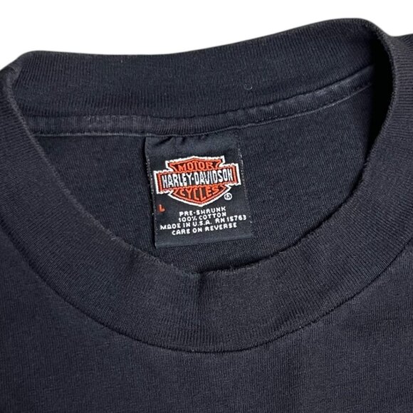 Rare Harley-Davidson Flaming Eagle T-Shirt Austin TX 90s R.K. Stratman USA Large - Picture 7 of 11